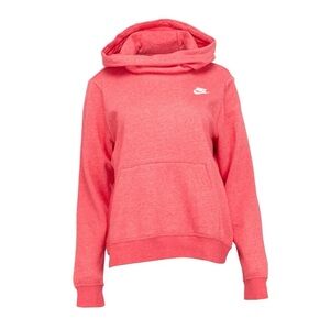 red nike funnel neck hoodie